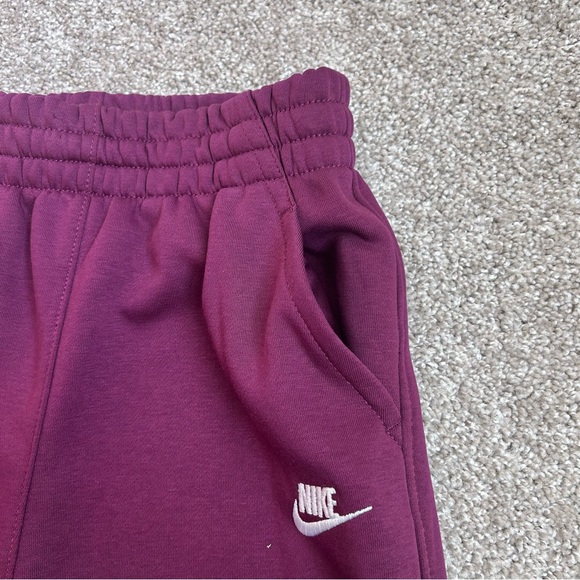 Nike Girls Size M Purple Wide Leg Fleece Sweatpants High Rise Pockets - Picture 3 of 7